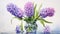 Hyperrealistic Wildlife Portraits: Purple Flowers In Vase Watercolor Art