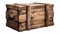 Hyperrealistic Wooden Chest Illustration On White Background