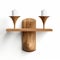 Hyperrealistic Wooden Shelf With Candle Holders In 3d Rendering