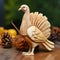 Hyperrealistic Wooden Turkey Figurine With Ivory Coast Art Style