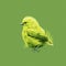 Hyperrealistic Yellow Bird Illustration On Green Background