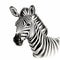 Hyperrealistic Zebra Drawing: Black And White Portrait Tattoo Art