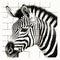 Hyperrealistic Zebra Photo On Tile: Surrealistic, Detailed, And Political Illustration