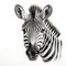 Hyperrealistic Zebra Portrait Tattoo Drawing On White Background