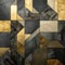 Hyperspace Noir: Gold Tile Mosaic With Grit And Grain