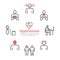 Hypertension banner. Symptoms, Treatment. Line icons set. Vector signs for web graphics.