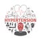 Hypertension. Symptoms, Treatment. Line icons set. Vector signs for web graphics.