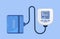 Hypertensive crisis and sphygmomanometer vector. Hypotension and hypertension disease treatment