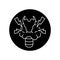 Hyperthyroidism black glyph icon.Pictogram for web page, mobile app, promo.