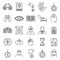 Hypnosis health icons set, outline style