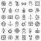Hypnosis icons set, outline style