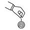Hypnosis pendulum icon, outline style
