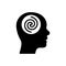 Hypnosis Psychology Silhouette Icon. Mind Round Swirl Spiral Pictogram. Creative Brain Imagination Wellness Black Icon