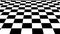 Hypnotic black and white checkerboard geometric monochrome tiles floor moving left to right, loopable