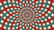 Hypnotic circus animated rotation looped background of red and green lines stripe. Retro motion graphic sun beam ray. Vintage fun 