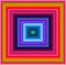 Hypnotic colored blue purple red yellow pink squares