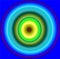 Hypnotic glossy glass blue green yellow turquoise circles