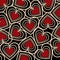 Hypnotic Heart Stripe Black Red Love Pattern