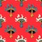 Hypnotic mushroom seamless pattern