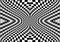 Hypnotic optical illusion in black and white color. Vision 3D geometric background. Abstract optic modern shape in