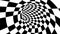 Hypnotic optical illusion black and white monochrome wormhole tunnel vortex checkerboard background element