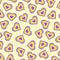 Hypnotic Purple Yellow Heart Y2K Pattern