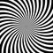 Hypnotic swirl lines abstract white black optical illusion vector vortex pattern background