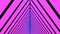 Hypnotic tunnel with neon triangles. Design. Moving triangular tunnel with stripes. Neon cyber tunnel of triangular