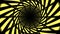 Hypnotic yellow and black tunnel animation background