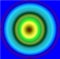 Hypnotic yellow, blue and green blur circles