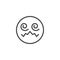 Hypnotized emoji face line icon