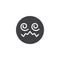 Hypnotized emoji face vector icon