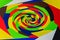 Hypnotizing abstract colourful swirl background. Acrylic art. Twisting, rotating lines, multicolor fashion. Beautiful