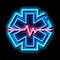 hypothermia cardiogram problems neon glow icon illustration