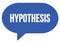 HYPOTHESIS text written in a blue speech bubble