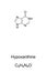 Hypoxanthine, chemical formula and skeletal structure