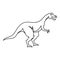 Hypsilophodon dinosaur icon, outline style