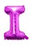 i baloon alphabet chrome pink violet on white background