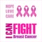 I can fight breast cancer poster with pink ribbon