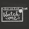 I can and i will, watch me handwriting monogram calligraphy. Phrase graphic desing. Black and white engraved ink art.