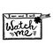 I can and i will, watch me handwriting monogram calligraphy. Phrase graphic desing. Black and white engraved ink art.