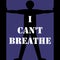 I can`t breathe. George Floyd quote, text message. Poster, banner, flyer with black silhouette of a man.