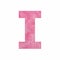 I capital letter - Pink plush texture