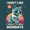 I Dont Like Mondays - A Cat Wearing Sunglasses And A Sunset