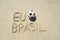 I Football Brazil Sand Message