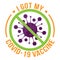 I got my Vaccine - status for Social distancing poster with text Label Vector of Vaccinated People.