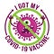 I got my Vaccine - status for Social distancing poster with text Label Vector for Vaccinated People.