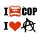 I hate cop. loud cry of sign of aggression and hatred for police