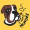 I hate Monday , Boxer dog smoking cigarette cartoon illustration