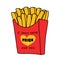 I only have fries for you, French Fries cartoon illustration